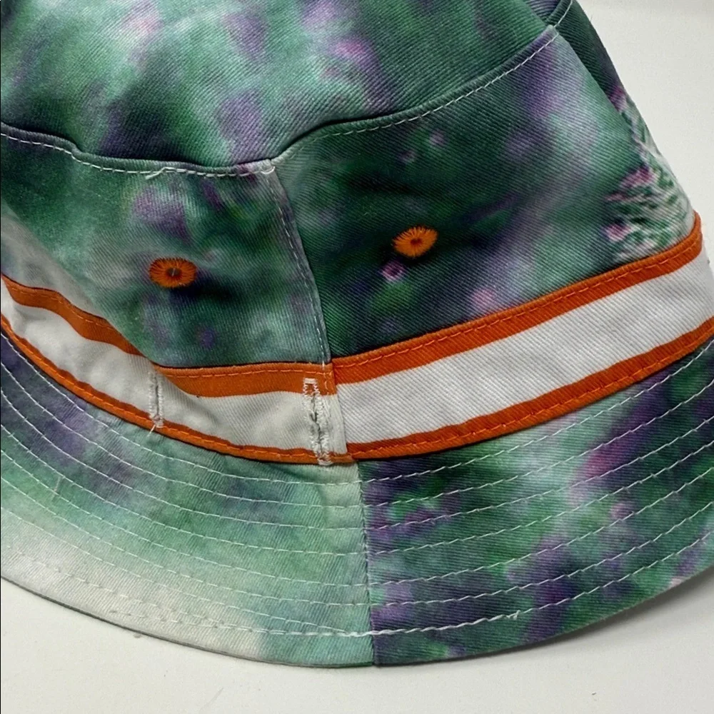 Green and Orange Tie Dye Style Bucket Hat Kids